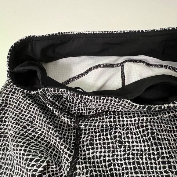 Lululemon Womens Speed Tight V Crop Leggings Fall Net Black White size 4 - Picture 10 of 11